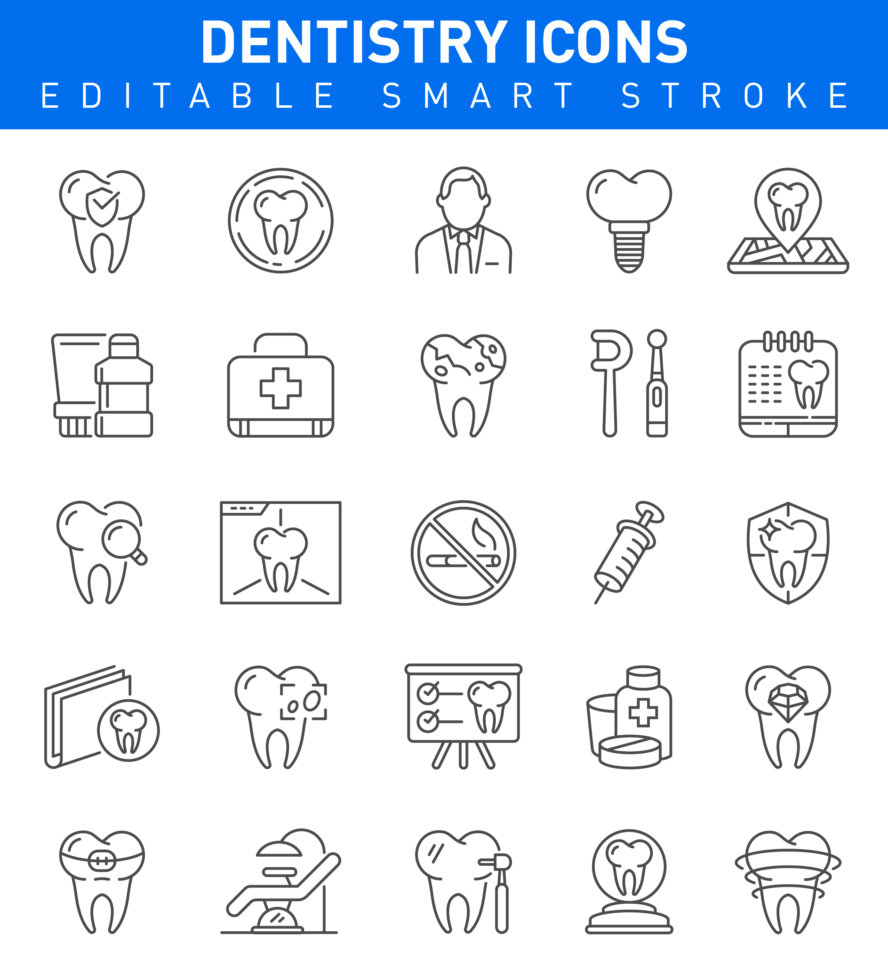 Dentistry Line Icons
